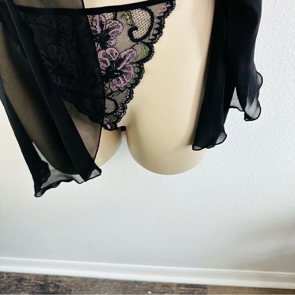 Intimate Attitudes Black Floral Nightgown Size 2X - Picture 2 of 5